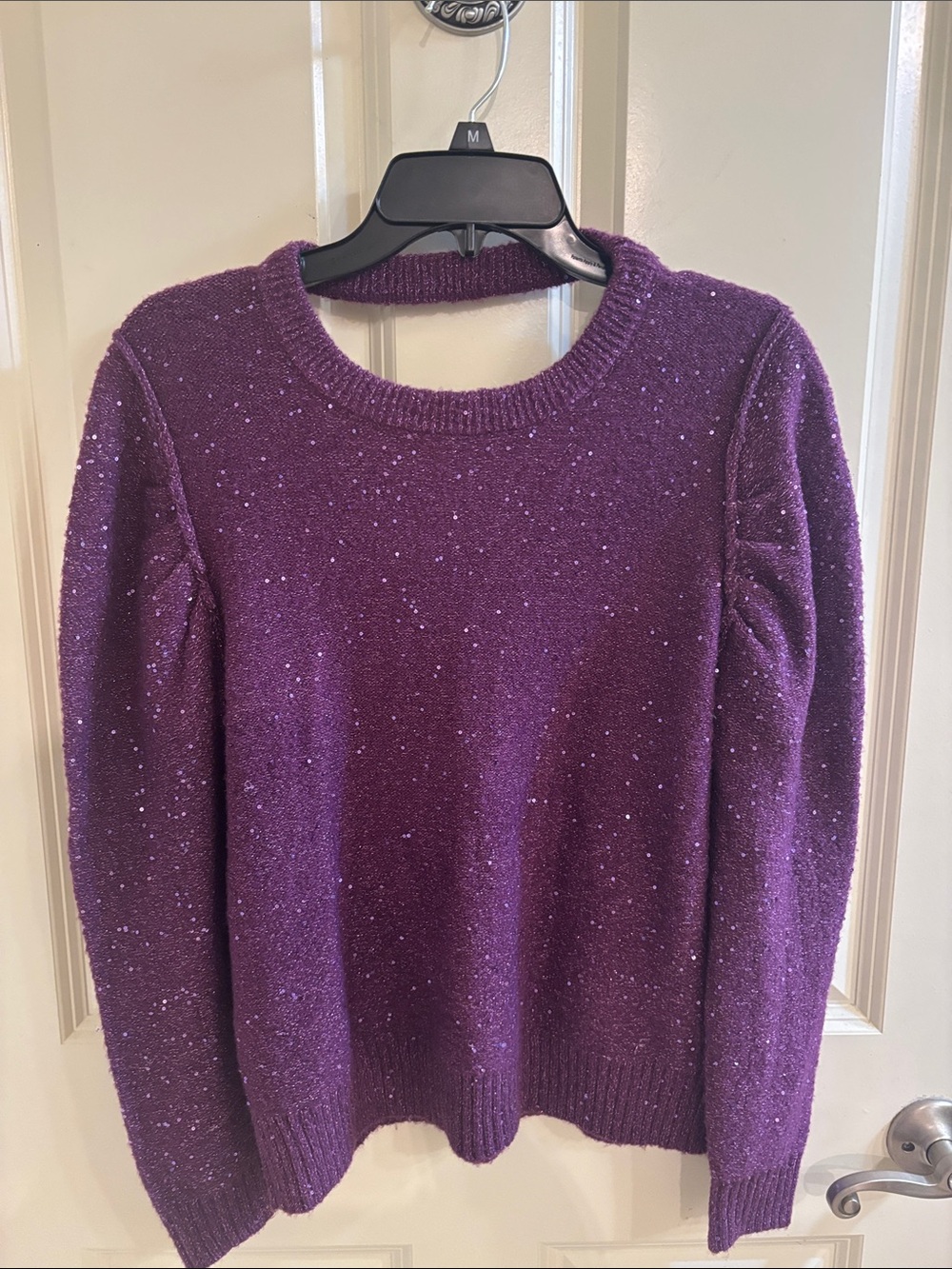 Cato Purple Speckled Crew Sweater
